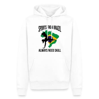 Ginga Capoeira pour les arts martiaux brésiliens - Sweat à capuche Premium bio Homme - blanc - Devant - Nico (187cm)