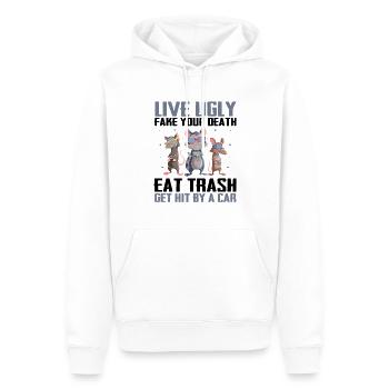 Raccoon design for possum and possums - Men’s Premium Organic Hoodie - white - Front - Nico (187cm)