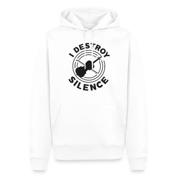 Violoniste de violon I Destroy Silence - Sweat à capuche Premium bio Homme - blanc - Devant - Nico (187cm)