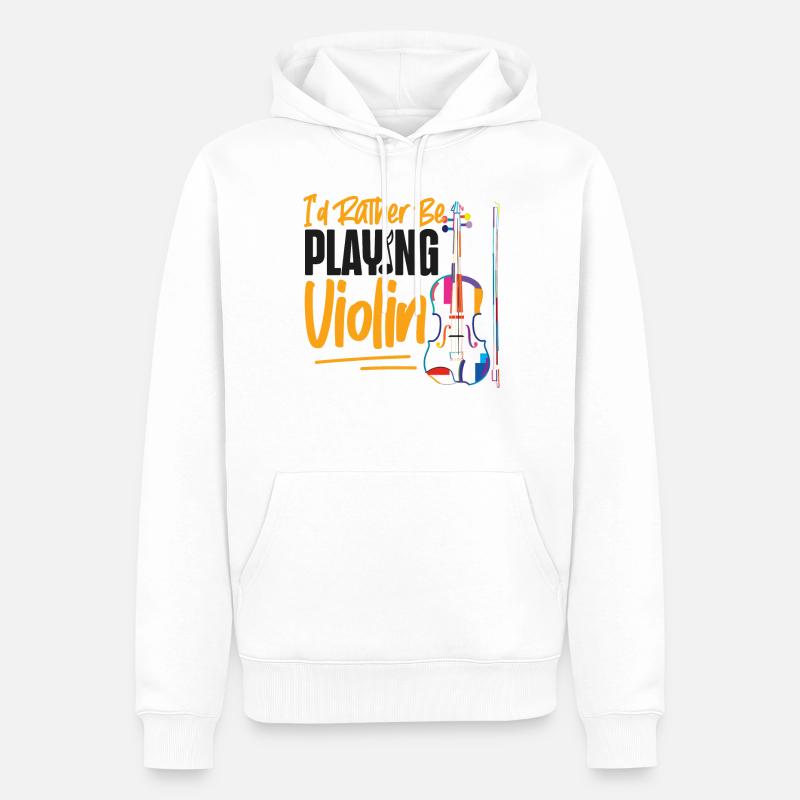 Violoniste Je préfère être - Sweat à capuche Premium bio Homme - blanc