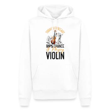 Violin Violinist Today's Forecast - Männer Premium Bio Hoodie - Weiß - Vorne - Nico (187cm)