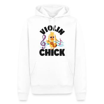Violon Violoniste Fille Poulet - Sweat à capuche Premium bio Homme - blanc - Devant - Nico (187cm)