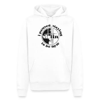 Violin Violinist I Paused Playing - Männer Premium Bio Hoodie - Weiß - Vorne - Nico (187cm)