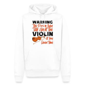 Violoniste Violoniste Avertissement - Sweat à capuche Premium bio Homme - blanc - Devant - Nico (187cm)