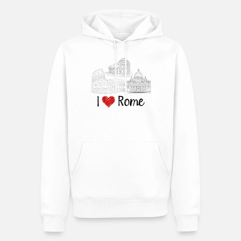 J’aime Rome - Sweat à capuche Premium bio Homme - blanc