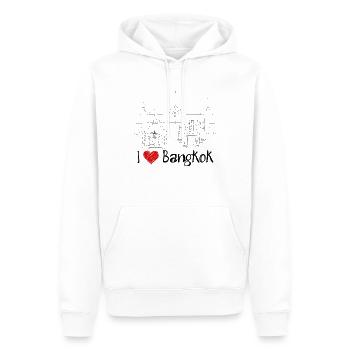 J’adore Bangkok - Sweat à capuche Premium bio Homme - blanc - Devant - Nico (187cm)