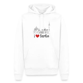 Ich Liebe Berlin - Männer Premium Bio Hoodie - Weiß - Vorne - Nico (187cm)