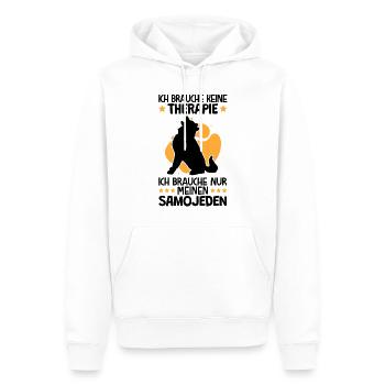 Brauche nur meinen Samojede Schlittenhund - Männer Premium Bio Hoodie - Weiß - Vorne - Nico (187cm)