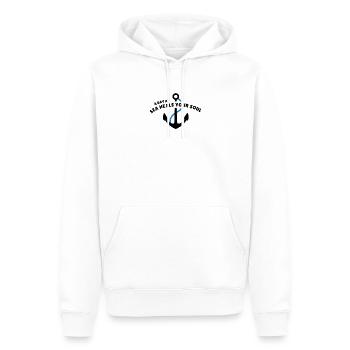 Une journée en mer guérit votre âme - Sweat à capuche Premium bio Homme - blanc - Devant - Nico (187cm)