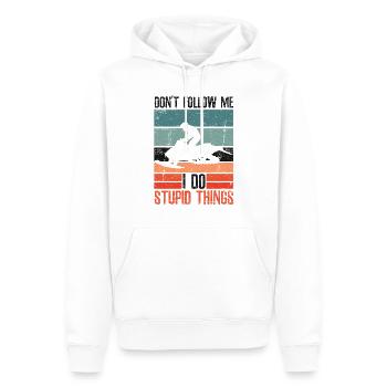 J’ai quitté ma motoneige - Sweat à capuche Premium bio Homme - blanc - Devant - Nico (187cm)