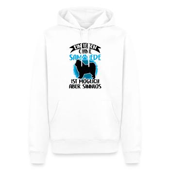 Leben ohne Samojede Samojedenspitz - Männer Premium Bio Hoodie - Weiß - Vorne - Nico (187cm)