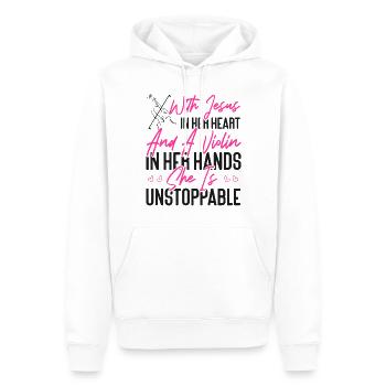 Violoniste Violoniste Jesus Faith - Sweat à capuche Premium bio Homme - blanc - Devant - Nico (187cm)