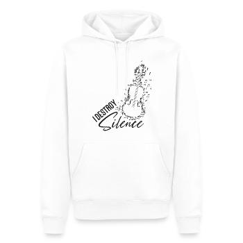 Violoniste de violon I Destroy Silence - Sweat à capuche Premium bio Homme - blanc - Devant - Nico (187cm)