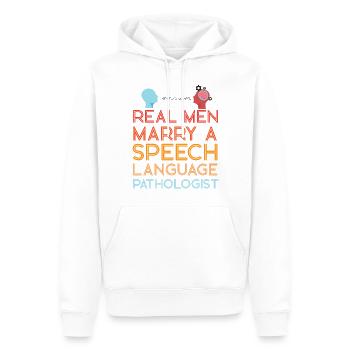 Speech Therapist Therapy Assistant - Men’s Premium Organic Hoodie - white - Front - Nico (187cm)