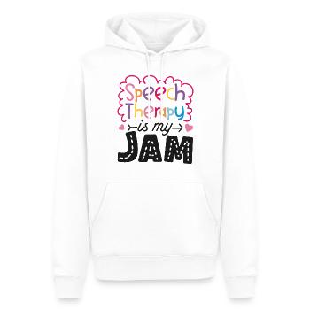 Assistant orthophoniste - Sweat à capuche Premium bio Homme - blanc - Devant - Nico (187cm)