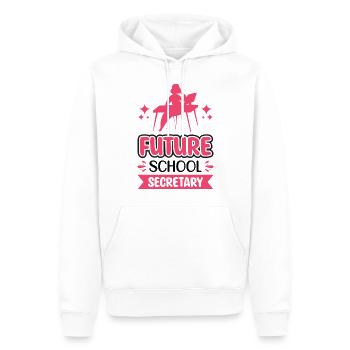 Zukünftige Schulsekretärin - Männer Premium Bio Hoodie - Weiß - Vorne - Nico (187cm)