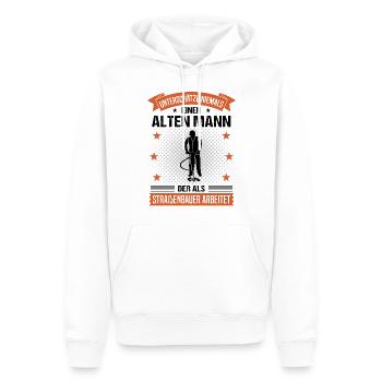 Straßenbauer Alter Mann Spruch Herren Geschenk - Männer Premium Bio Hoodie - Weiß - Vorne - Nico (187cm)