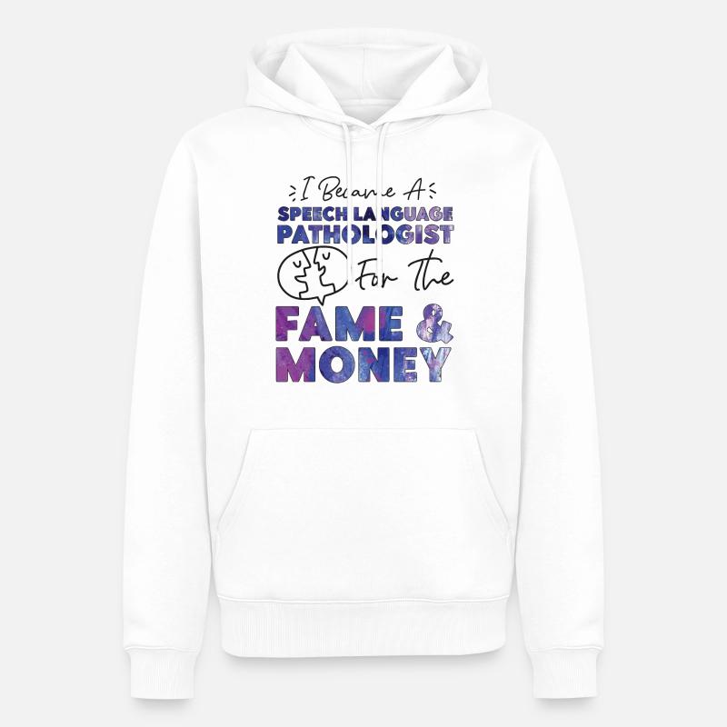 Assistant orthophoniste - Sweat à capuche Premium bio Homme - blanc