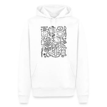 Katzen Doodles - Katzenpflege - Katzenbesitzer - Männer Premium Bio Hoodie - Weiß - Vorne - Nico (187cm)