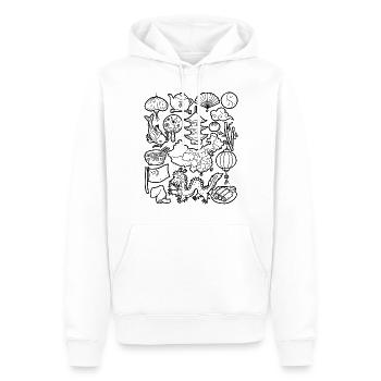 China - Doodle Illustration - Männer Premium Bio Hoodie - Weiß - Vorne - Nico (187cm)