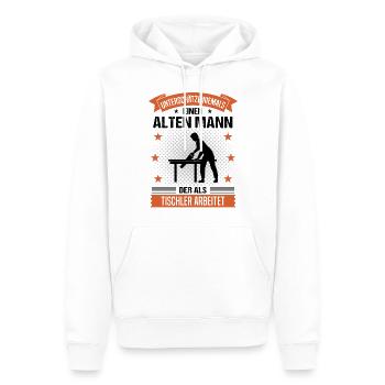 Tischler Alter Mann Spruch Herren Geschenk - Männer Premium Bio Hoodie - Weiß - Vorne - Nico (187cm)