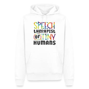 Assistant orthophoniste - Sweat à capuche Premium bio Homme - blanc - Devant - Nico (187cm)