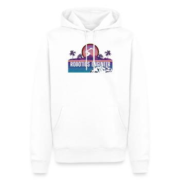 Robot Robotique Ingénieur Rétro - Sweat à capuche Premium bio Homme - blanc - Devant - Nico (187cm)