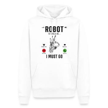 Robot Robotique Ingénieur Téléphone - Sweat à capuche Premium bio Homme - blanc - Devant - Nico (187cm)