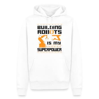 Robot Robotics Engineer Vintage - Männer Premium Bio Hoodie - Weiß - Vorne - Nico (187cm)