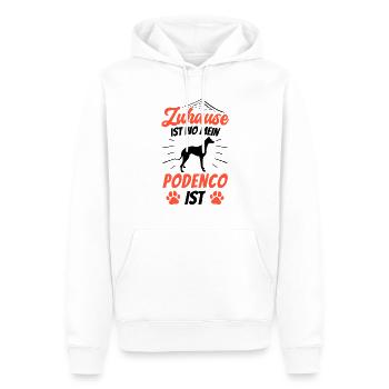 Podenco Zuhause ist spanischer Podenco - Männer Premium Bio Hoodie - Weiß - Vorne - Nico (187cm)