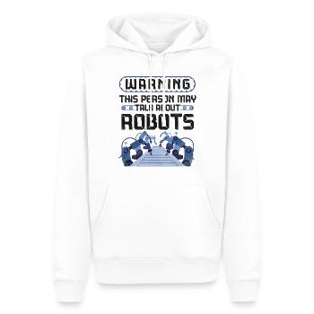 Avertissement de l’ingénieur robotique robotique - Sweat à capuche Premium bio Homme - blanc - Devant - Nico (187cm)
