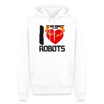 Robot Robotics Engineer Heart I - Men’s Premium Organic Hoodie - white - Front - Nico (187cm)