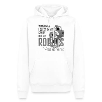 Robot Robotics Engineer Sometimes - Männer Premium Bio Hoodie - Weiß - Vorne - Nico (187cm)