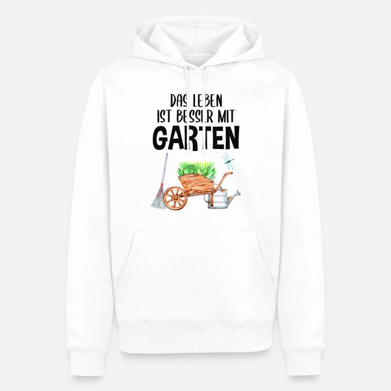 Garten Spruch Hobby Gärtner Geschenkidee - Männer Premium Bio Hoodie - Weiß