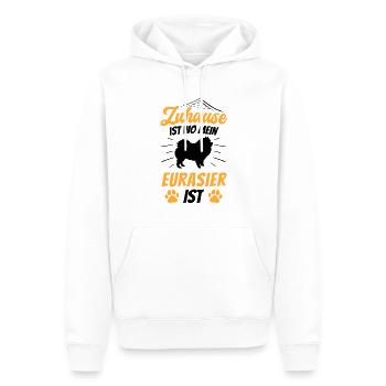 Zuhause ist wo mein Eurasier ist Eurasian Dog - Männer Premium Bio Hoodie - Weiß - Vorne - Nico (187cm)