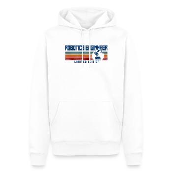 Robot Robotique Ingénieur Rétro - Sweat à capuche Premium bio Homme - blanc - Devant - Nico (187cm)