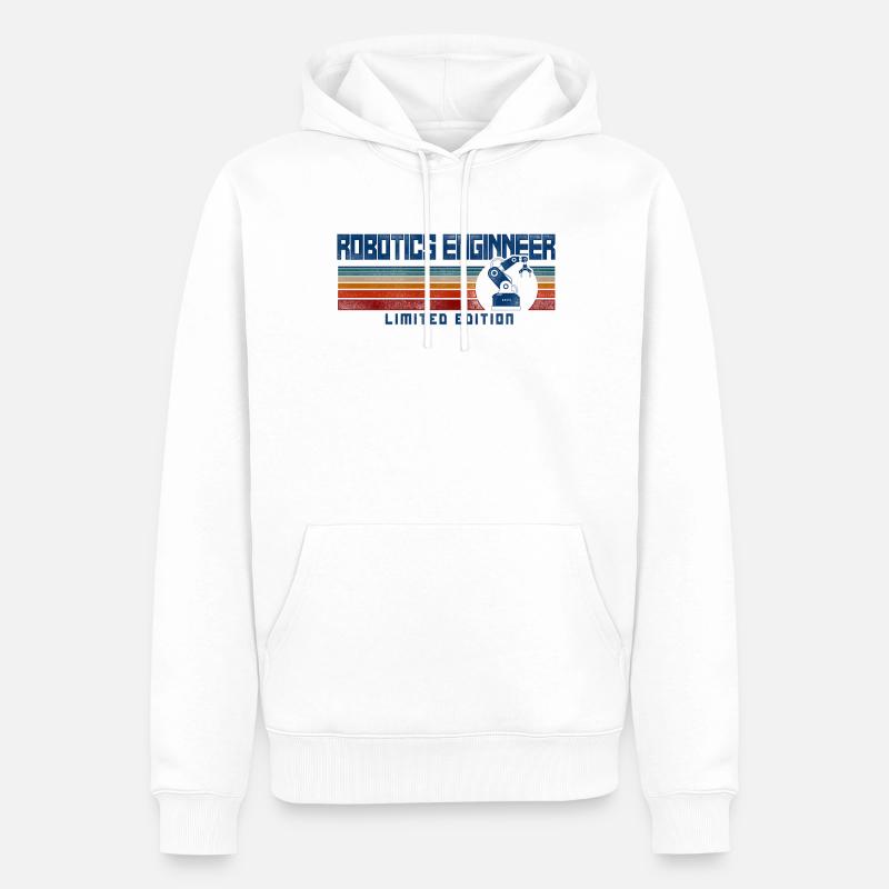 Robot Robotics Engineer Retro - Men’s Premium Organic Hoodie - white