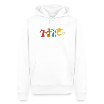 Robot Robotique Ingénieur Rétro - Sweat à capuche Premium bio Homme - blanc - Devant - Nico (187cm)