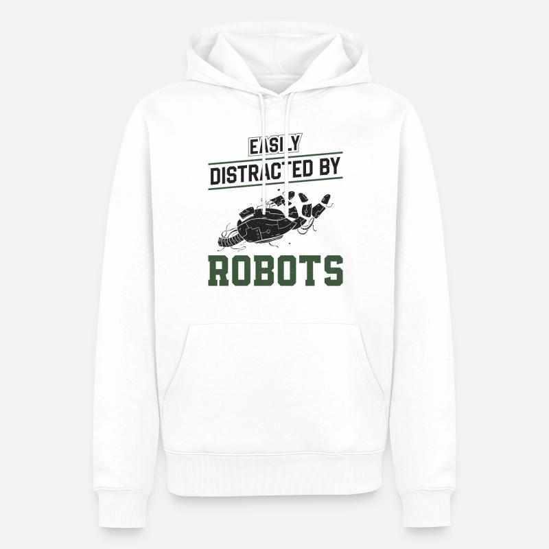 Robot Robotics Engineer Easily - Men’s Premium Organic Hoodie - white