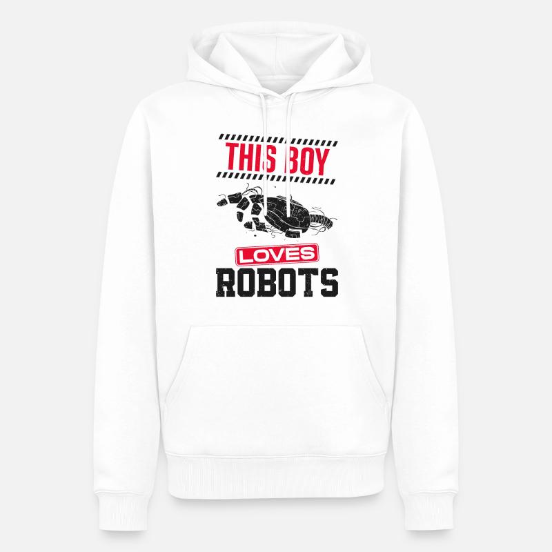 Robot Robotics Engineer Boy This - Männer Premium Bio Hoodie - Weiß