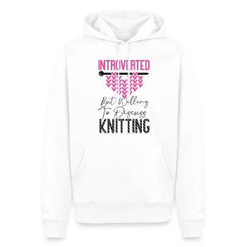 Tricoter Tricoter Introverti Mais - Sweat à capuche Premium bio Homme - blanc - Devant - Nico (187cm)