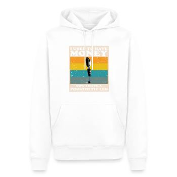 Artificial leg design for leg prostheses - Men’s Premium Organic Hoodie - white - Front - Nico (187cm)