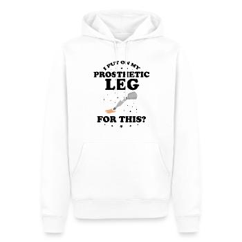 Conception de jambe bionique pour prothèses de jambe - Sweat à capuche Premium bio Homme - blanc - Devant - Nico (187cm)