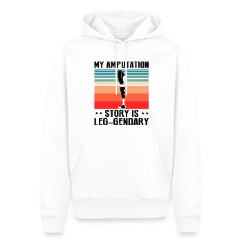 Artificial leg design for leg prostheses - Men’s Premium Organic Hoodie - white - Front - Nico (187cm)