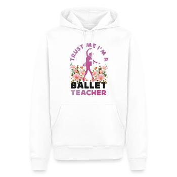 Ballet Danseuse Danse Ballerine - Sweat à capuche Premium bio Homme - blanc - Devant - Nico (187cm)