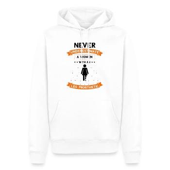 Bionic leg design for leg prostheses - Men’s Premium Organic Hoodie - white - Front - Nico (187cm)