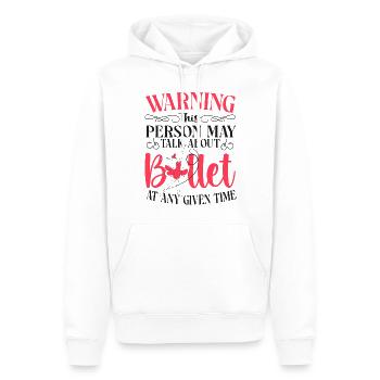 Ballet Danseuse Danse Ballerine - Sweat à capuche Premium bio Homme - blanc - Devant - Nico (187cm)