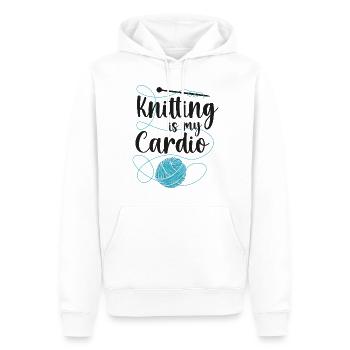 Tricoter Tricoter Tricoter est mon - Sweat à capuche Premium bio Homme - blanc - Devant - Nico (187cm)