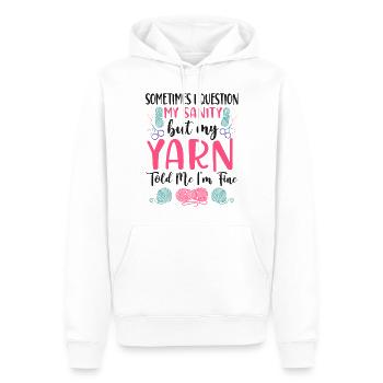 Knitting Knitter Sometimes I - Männer Premium Bio Hoodie - Weiß - Vorne - Nico (187cm)