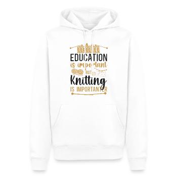 Knitting Knitter Education Is - Männer Premium Bio Hoodie - Weiß - Vorne - Nico (187cm)